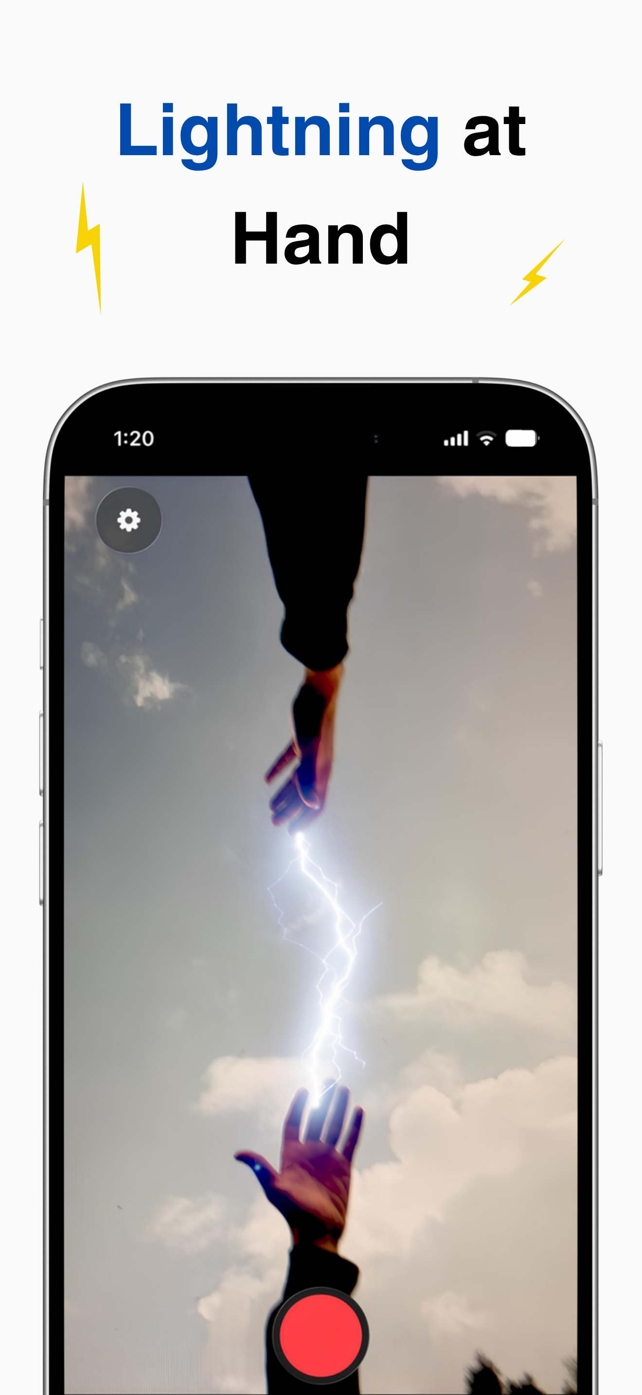 Lightning between two hands.