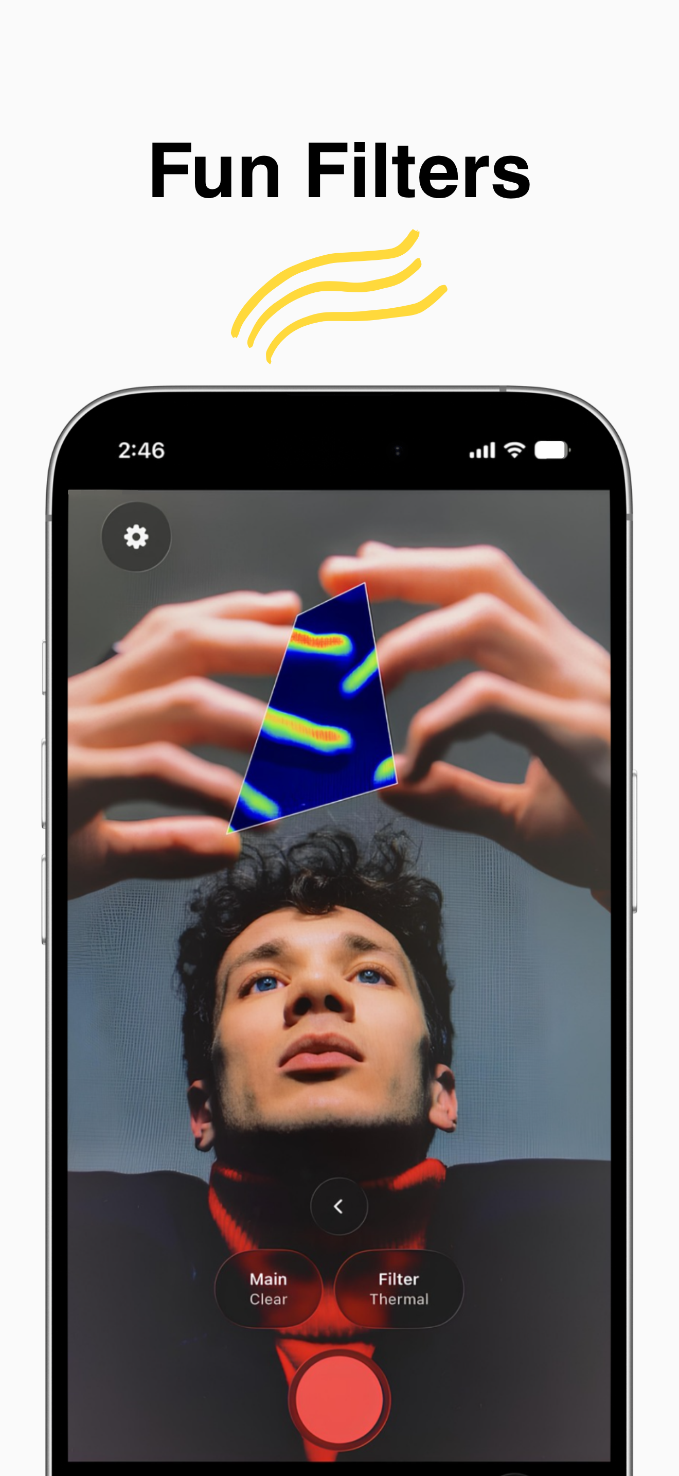 A filter held between two hands.